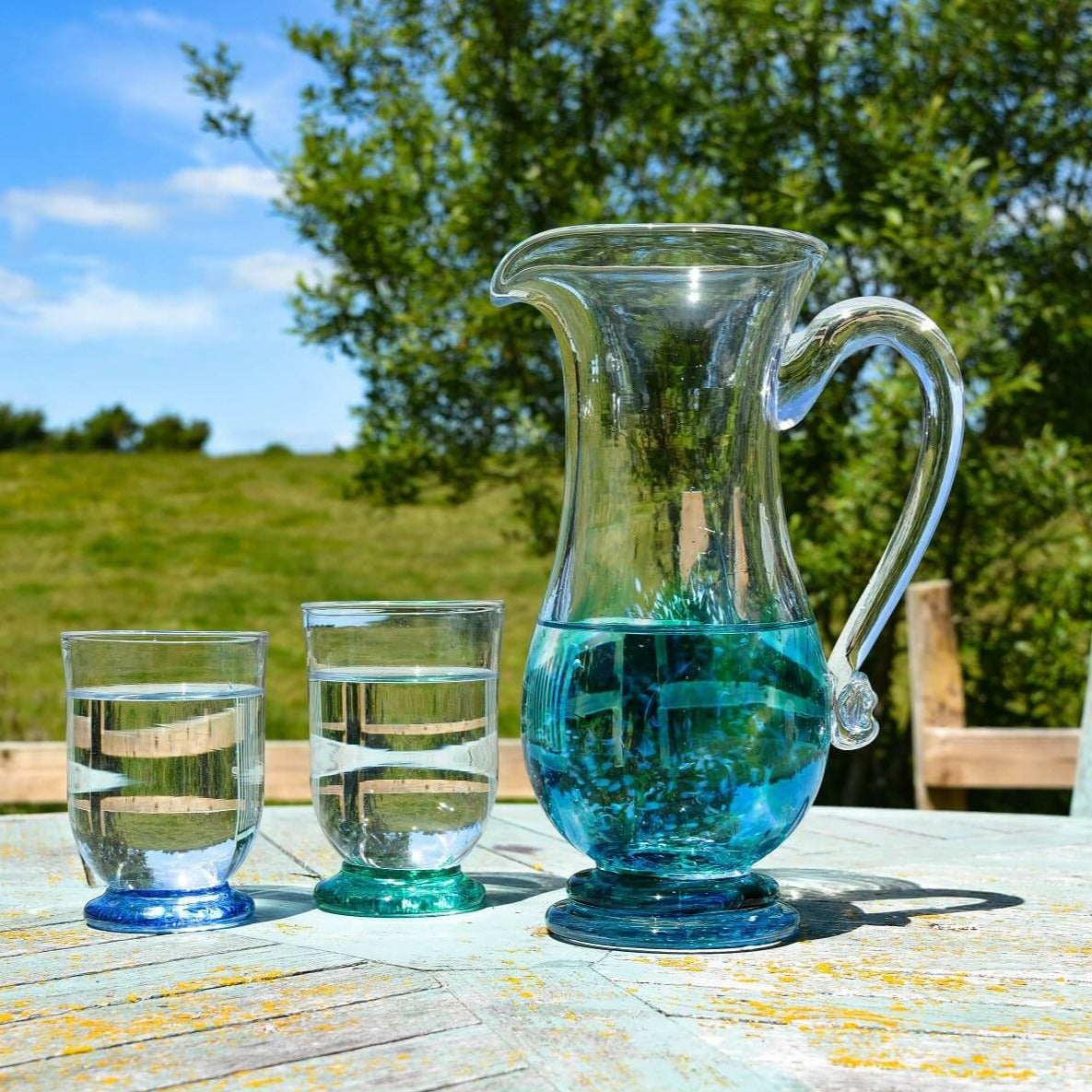 Handmade Clear Glass Round Jug, Jerpoint Glass Studio