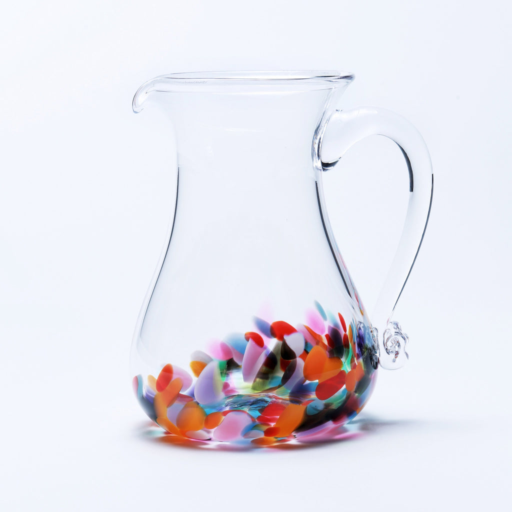 Handmade Clear Glass Round Jug, Jerpoint Glass Studio