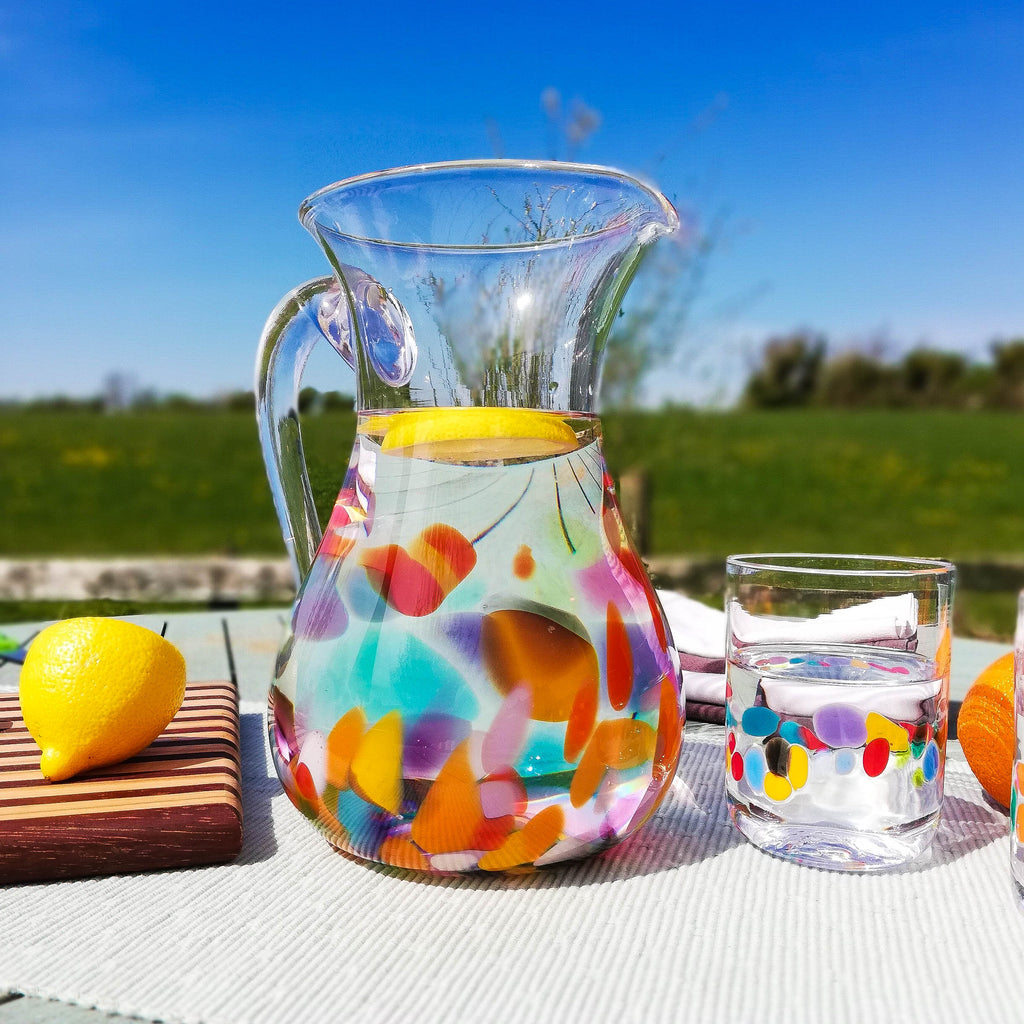 Handmade Clear Glass Round Jug, Jerpoint Glass Studio